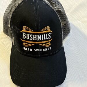 Bushmills Irish Whiskey Trucker Hat Black Mesh Cap America NWOT Adjustable OSFM